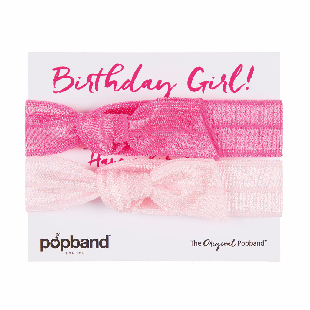 Birthday Girl Hair Bands - Pink Hair Accessories Twin Pack