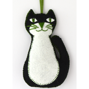 Keep Creative Hands Busy with this Cat Sewing Kit This mini cat sewing kit contains everything you'll need to make a cute cat that you can hang in a child's bedroom or use as Christmas decorations. Great for beginners and seasoned crafters. Showing finished cat on white background