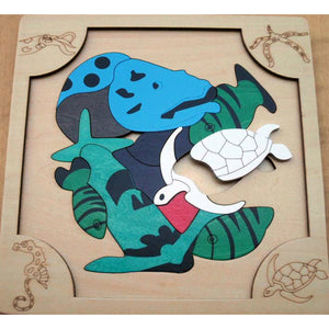 Dolphin Jigsaw - Mosaic Wooden Puzzle - 24 pieces, 2 layers