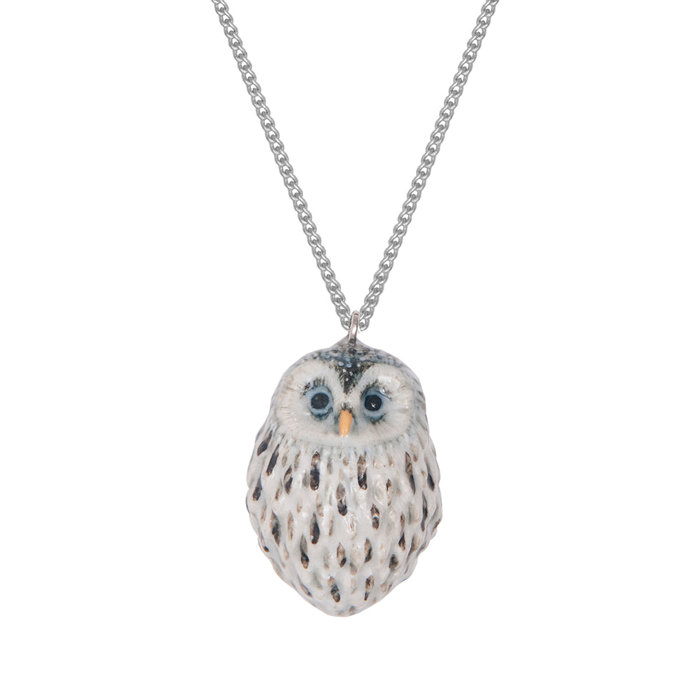 Owl Necklace - this baby owl necklace is made from porcelain and delicately hand painted. A beautiful gift for owl lovers.