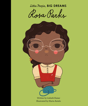 Rosa Parks Book - Front Cover - Rosa Parks is famous for refusing to get up from her seat on a bus. Rosa grew up in Alabama, where she learned to stand up for herself at an early age. She went on to become a civil rights activist whose courage and dignity sparked the movement that ended segregation. She never stopped working for equal rights.  This inspiring story of her life features a facts and photos section at the back.