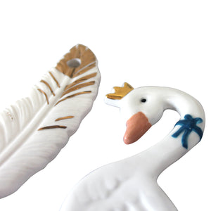 Swan Spoons - Set of 2 Ceramic Secret Garden Collection