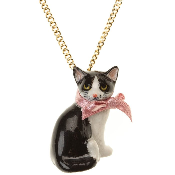 Black and White Cat Necklace