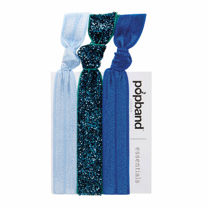 Popband Blue Hair Bands - Glitterball (3 pack)